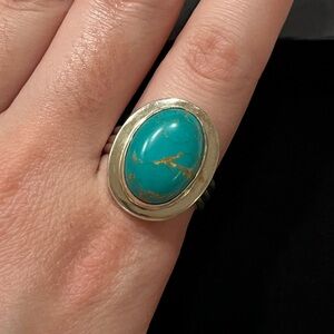 Sterling silver, turquoise ring